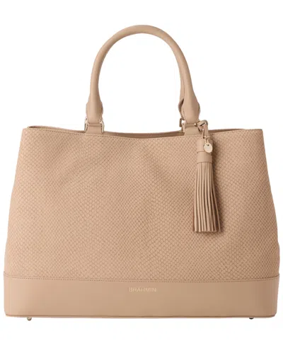 Brahmin Denise Dawnlight Carryall Extra-large Leather Tote Bag In Brown