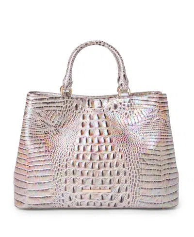 Brahmin Denise Large Leather Carryall Bag In Silk Mist