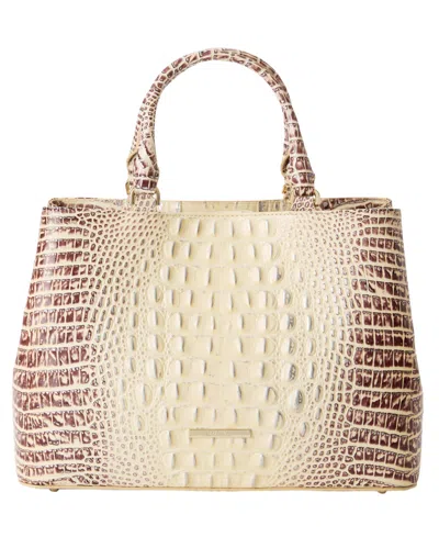 Brahmin Denise Medium Leather Satchel Handbag In Neutral
