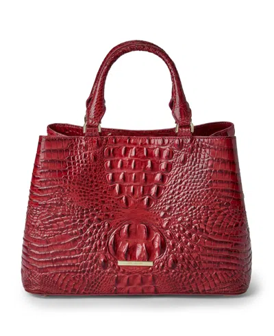 Brahmin Denise Medium Melbourne Leather Satchel Bag In Volcanic Red