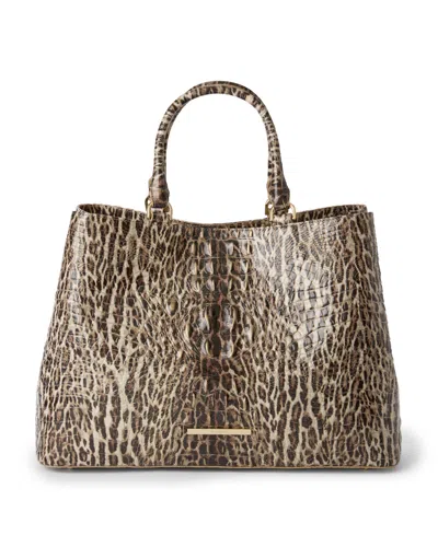 Brahmin Denise Melbourne Leather Carryall Extra-large Satchel Handbag In Ocelot