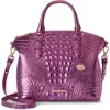 Brahmin Duxbury Croc Embossed Leather Satchel In Purple
