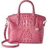 Brahmin Duxbury Croc Embossed Leather Satchel In Pink