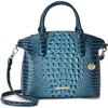 Brahmin Duxbury Croc Embossed Leather Satchel In Blue