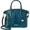 Brahmin Duxbury Croc Embossed Leather Satchel In Blue Patina