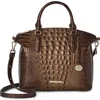 Brahmin Duxbury Croc Embossed Leather Satchel In Ganache