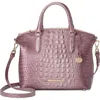 Brahmin Duxbury Croc Embossed Leather Satchel In Mellow Rose