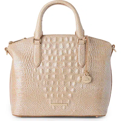 Brahmin Duxbury Croc Embossed Leather Satchel In Tiramisu