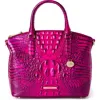 Brahmin Duxbury Croc Embossed Leather Satchel In Voltage Violet
