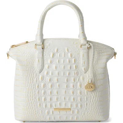 Brahmin Duxbury Croc Embossed Leather Satchel In White