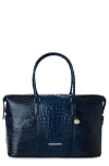 Brahmin Duxbury Croc Embossed Leather Weekend Bag In Blue