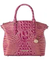 Brahmin Duxbury Croc Embossed Leather Satchel In Rouge Blus