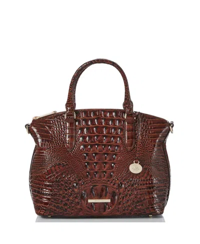 Brahmin Duxbury Melbourne Medium Leather Satchel Handbag In Brown