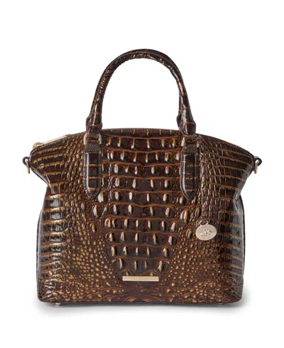 Brahmin Duxbury Melbourne Medium Leather Satchel Handbag In Chocolate