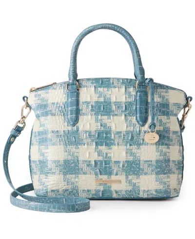 Brahmin Duxbury Sakura Zipper Satchel Bag In Blue