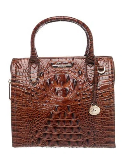 Pre-owned Brahmin Embossed Leather Caroline In Brown