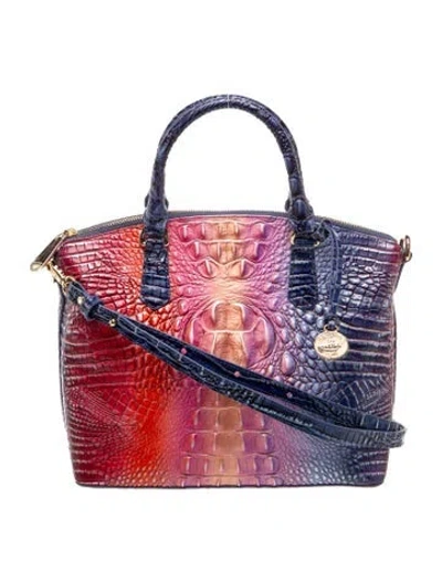 Pre-owned Brahmin Embossed Leather Top Handle Bag In Multicolor