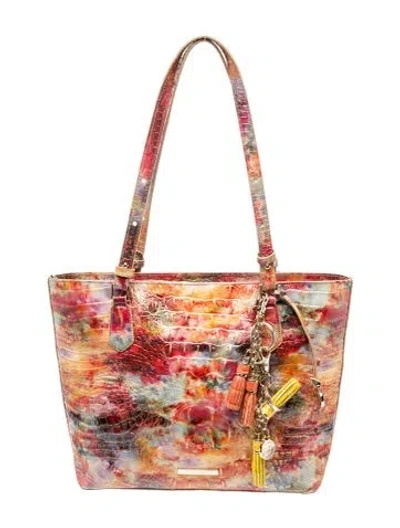 Pre-owned Brahmin Embossed Leather Tote In Multi