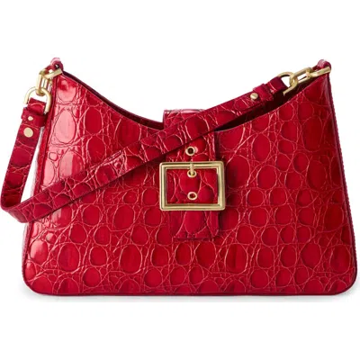 Brahmin Esme Croc Embossed Leather Shoulder Bag