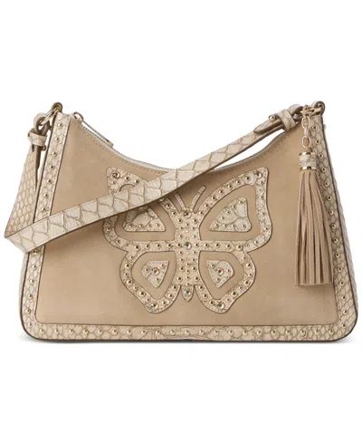 Brahmin Esme Wind Chime Sapelo Small Leather Shoulder Bag In Orange