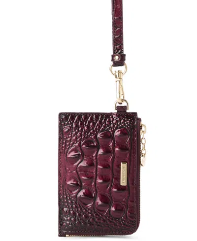 Brahmin Esther Lanyard Card Case In Oxblood
