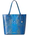 Brahmin Ezra Melbourne Embossed Large Leather Tote In Blue