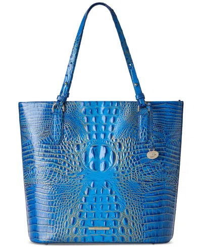 Brahmin Ezra Melbourne Embossed Large Leather Tote In Purple