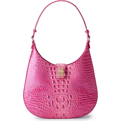 Brahmin Fallon Croc Embossed Leather Shoulder Bag