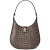 Brahmin Fallon Croc Embossed Leather Shoulder Bag In Brown