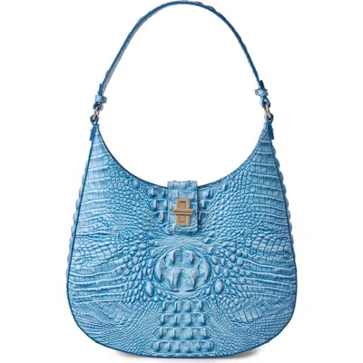 Brahmin Fallon Croc Embossed Leather Shoulder Bag