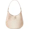 Brahmin Fallon Croc Embossed Leather Shoulder Bag In Neutral