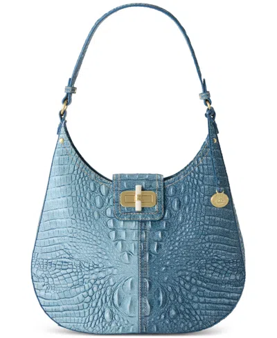 Brahmin Fallon Denim Secour Medium Leather Shoulder Bag