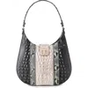 Brahmin Fallon Embossed Leather Shoulder Bag In Black