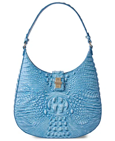 Brahmin Fallon Melbourne Medium Leather Shoulder Bag In Blue