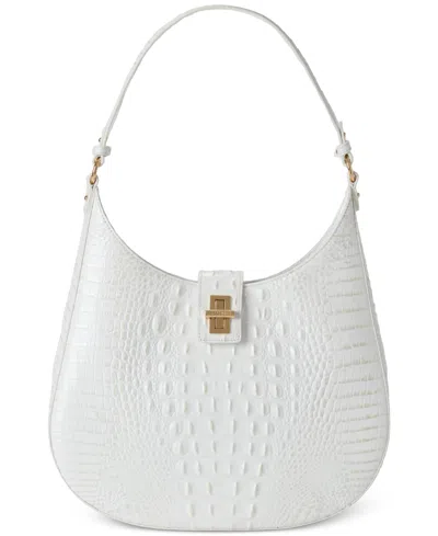 Brahmin Fallon Melbourne Medium Leather Shoulder Bag In White