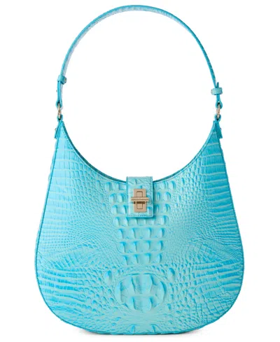Brahmin Fallon Melbourne Medium Leather Shoulder Bag In Tropic Blue