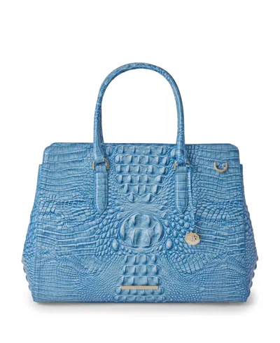 Brahmin Finley Carryall Satchel Bag In Blue