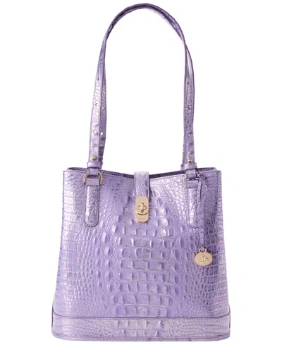 Brahmin Fiora Melbourne Embossed Leather Shoulder Bag In Purple