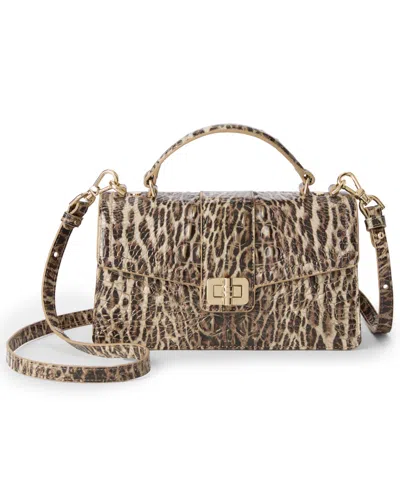 Brahmin Genie Melbourne Leather Small Crossbody Bag In Ocelot
