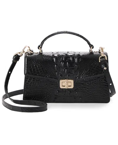 Brahmin Genie Melbourne Leather Small Crossbody Handbag In Black