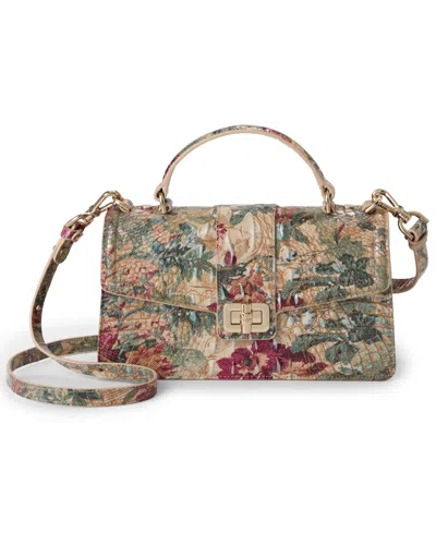 Brahmin Genie Melbourne Leather Small Crossbody Handbag In Heirloom Garden