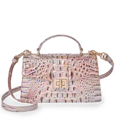 Brahmin Genie Melbourne Leather Small Crossbody Handbag In Neutral