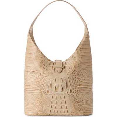 Brahmin Gwynne Croc Embossed Leather Shoulder Bag In Neutral