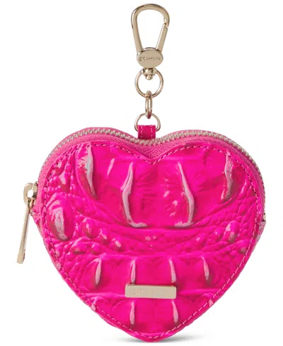 Brahmin Heart Rose Water Melbourne Leather Pouch In Pink