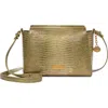 Brahmin Hillary Croc Embossed Leather Crossbody Bag In Green