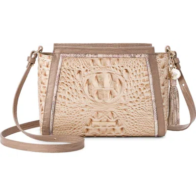 Brahmin Hillary Croc Embossed Leather Crossbody Bag In Brown