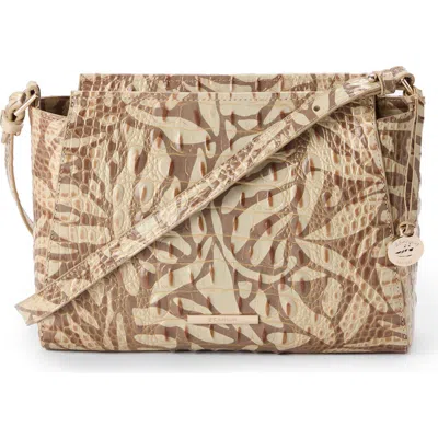 Brahmin Hillary Croc Embossed Leather Crossbody Bag In Stepping Stone