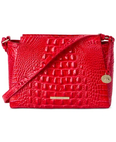 Brahmin Hillary Leather Crossbody In Red