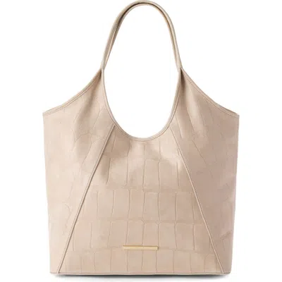 Brahmin Iona Croc Embossed Leather Tote In Sand