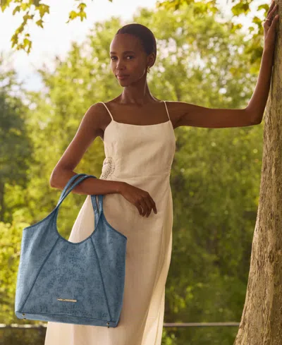 Brahmin Iona Zostera Leather Tote In Blue